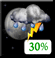Tonight: A chance of showers and thunderstorms before 11pm. Mostly clear, with a low around 34. Northwest wind 1 to 5 mph. Chance of precipitation is 30%. Tonight: Chance Showers And Thunderstorms then Mostly Clear
